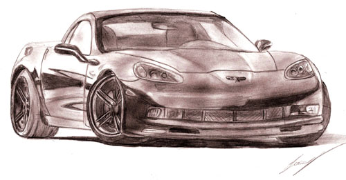 sports cars drawing